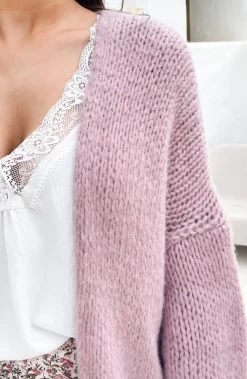 Oversized Knitted Vest Dust Roze -Kleding Promotie Winkel Oversized Knitted Vest Dust Roze 1 586x900 1
