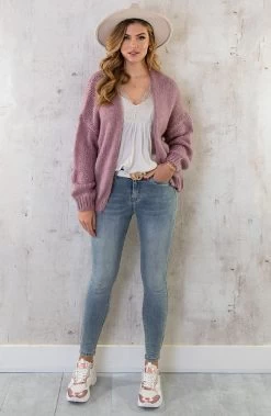 Oversized Knitted Vest Dust Roze -Kleding Promotie Winkel Oversized Knitted Vest Dust Roze 1 586x900 2