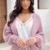 Oversized Knitted Vest Dust Roze -Kleding Promotie Winkel Oversized Knitted Vest Dust Roze 2 586x900 2