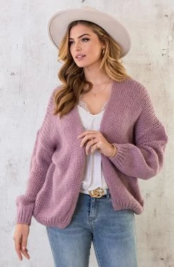 Oversized Knitted Vest Dust Roze -Kleding Promotie Winkel Oversized Knitted Vest Dust Roze 3 586x900 2