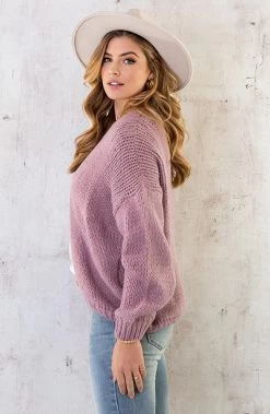 Oversized Knitted Vest Dust Roze -Kleding Promotie Winkel Oversized Knitted Vest Dust Roze 4 586x900 2