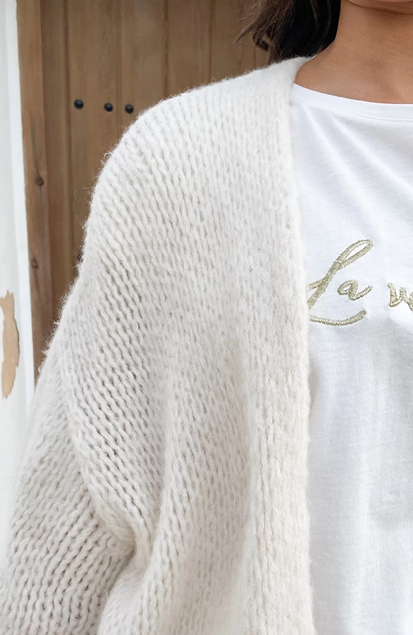 Oversized Knitted Vest Ecru 8 Oversized Knitted Vest Ecru - Afbeelding 6