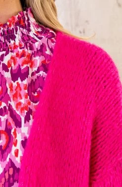 Oversized Knitted Vest Fuchsia -Kleding Promotie Winkel Oversized Knitted Vest Fuchsia 586x900 1
