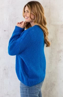 Oversized Knitted Vest Kobalt -Kleding Promotie Winkel Oversized Knitted Vest Kobalt 3 586x900 1