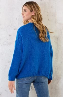 Oversized Knitted Vest Kobalt -Kleding Promotie Winkel Oversized Knitted Vest Kobalt 5 586x900 1