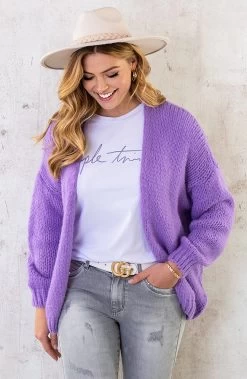 Simple Things Top Wit Lila -Kleding Promotie Winkel Oversized Knitted Vest Lila 3 586x900 1