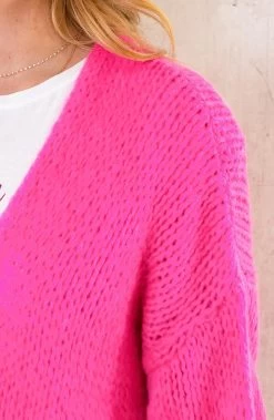 Oversized Knitted Vest Neon Pink -Kleding Promotie Winkel Oversized Knitted Vest Neon Pink 6 1 586x900 1