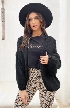 Oversized Knitted Vest Zwart -Kleding Promotie Winkel Oversized Knitted Vest Zwart 4 586x900 1