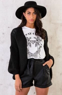 Oversized Knitted Vest Zwart -Kleding Promotie Winkel Oversized Knitted Vest Zwart 5 586x900 2