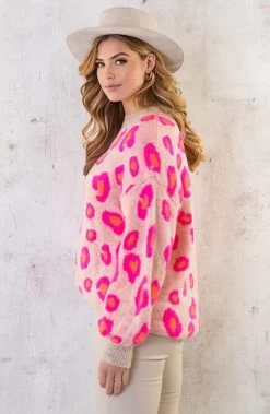 Oversized Leopard Trui Beige -Kleding Promotie Winkel Oversized Leopard Trui Beige 1 586x900 1