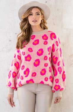Oversized Leopard Trui Beige -Kleding Promotie Winkel Oversized Leopard Trui Beige 5 586x900 1