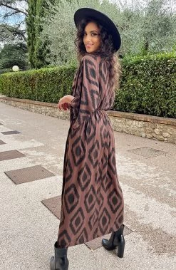 Oversized Print Jurk Choco -Kleding Promotie Winkel Oversized Print Jurk Choco 2 586x900 1