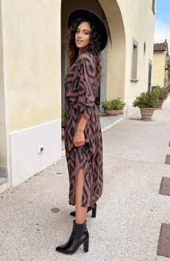 Oversized Print Jurk Choco -Kleding Promotie Winkel Oversized Print Jurk Choco 5 586x900 1