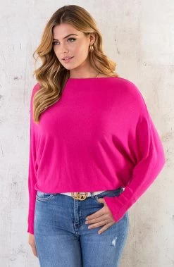 Oversized Soft Trui Fuchsia 9 Oversized Soft Trui Fuchsia -Kleding Promotie Winkel Oversized Soft Trui Fuchsia 4 586x900 1
