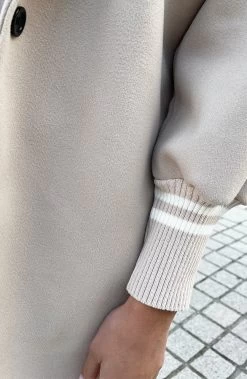 Oversized Stripe Coat Beige -Kleding Promotie Winkel Oversized Stripe Coat Beige close 586x900 1