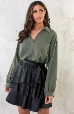 Musthave Deal Oversized Venice Blouse -Kleding Promotie Winkel Oversized Venice Blouse Army 1 586x900 1
