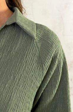 Oversized Venice Blouse Army -Kleding Promotie Winkel Oversized Venice Blouse Army 586x900 1