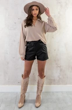 Cowboy Laarzen Taupe Beige 7 Cowboy Laarzen Taupe Beige -Kleding Promotie Winkel Oversized Venice Blouse Beige 8 586x900 2