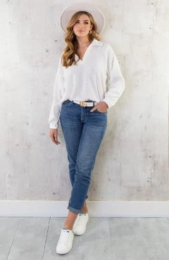 Classic Sneaker Suede Jeansblauw -Kleding Promotie Winkel Oversized Venice Blouse Ecru 2 586x900 4