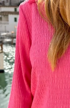 Oversized Venice Blouse Fuchsia -Kleding Promotie Winkel Oversized Venice Blouse Fuchsia close 586x900 1