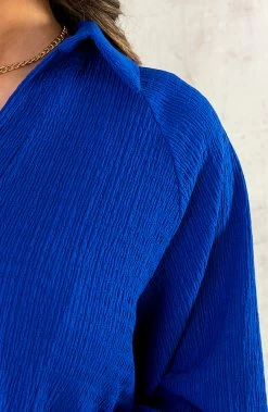 Oversized Venice Blouse Royal Blue -Kleding Promotie Winkel Oversized Venice Blouse Royal Blue 2 586x900 2