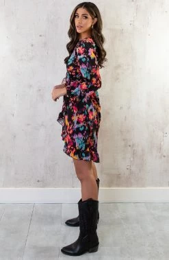 Overslag Print Jurk Multicolor -Kleding Promotie Winkel Overslag Print Jurk Multicolor 3 586x900 2