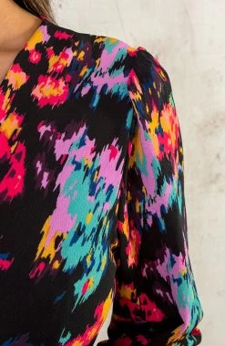 Overslag Print Jurk Multicolor -Kleding Promotie Winkel Overslag Print Jurk Multicolor 586x900 1