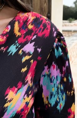 Overslag Print Jurk Multicolor -Kleding Promotie Winkel Overslag Print Jurk Multicolor 6 586x900 1