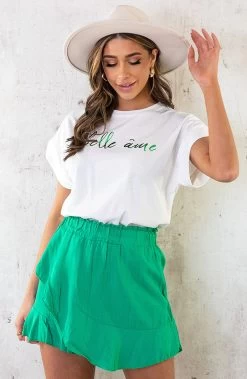Overslag Skort Bright Green -Kleding Promotie Winkel Overslag Skort Bright Green 2 586x900 1