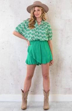 Overslag Skort Bright Green -Kleding Promotie Winkel Overslag Skort Bright Green 6 586x900 1