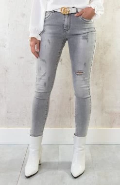 Musthave Deal Skinny Jeans -Kleding Promotie Winkel Pailletten Jeans High Waist Damaged Grey 1 586x900 1