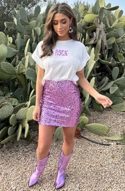 Rock Metallic T-Shirt Lila 13 Rock Metallic T-Shirt Lila -Kleding Promotie Winkel Pailletten Kokerrok Lila 9 586x900 1