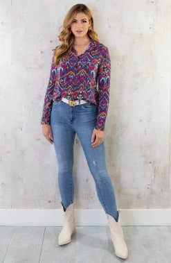 Paisley Blouse Multicolor -Kleding Promotie Winkel Paisley Blouse Multicolor 4 586x900 1