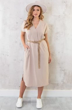 Musthave Deal Palermo Pocket Jurken -Kleding Promotie Winkel Palermo Pocket Jurk Beige 8 586x900 1