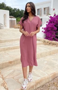 Palermo Pocket Jurk Dust Roze -Kleding Promotie Winkel Palermo Pocket Jurk Dust Roze 1 586x900 1