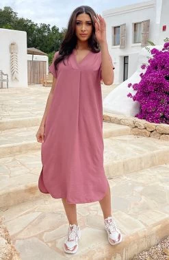 Palermo Pocket Jurk Dust Roze -Kleding Promotie Winkel Palermo Pocket Jurk Dust Roze 2 586x900 1