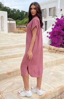 Palermo Pocket Jurk Dust Roze -Kleding Promotie Winkel Palermo Pocket Jurk Dust Roze 4 586x900 1