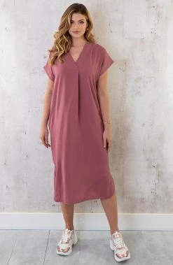 Palermo Pocket Jurk Dust Roze -Kleding Promotie Winkel Palermo Pocket Jurk Dust Roze 6 586x900 3