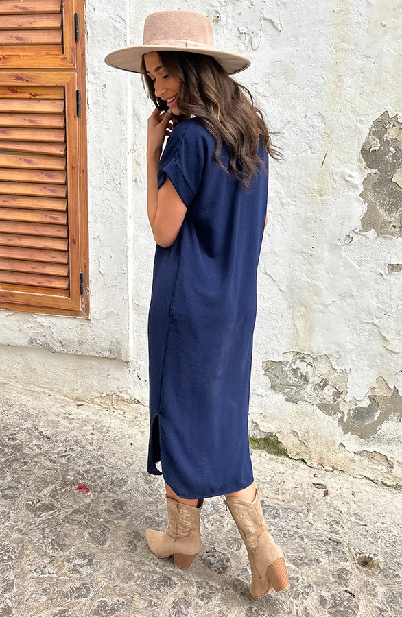 Palermo Pocket Jurk Marine 9 Palermo Pocket Jurk Marine - Afbeelding 7