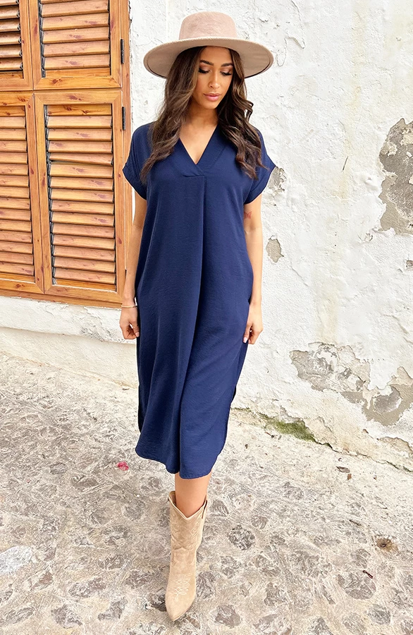 Palermo Pocket Jurk Marine 4 Palermo Pocket Jurk Marine - Afbeelding 2