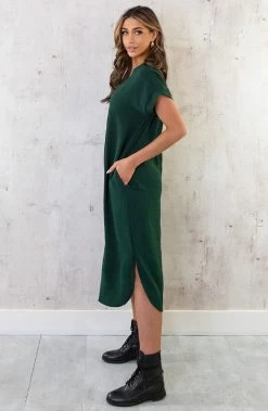 Palermo Pocket Jurk Smaragd -Kleding Promotie Winkel Palermo Pocket Jurk Smaragd 2 586x900 2