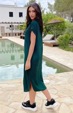 Palermo Pocket Jurk Smaragd -Kleding Promotie Winkel Palermo Pocket Jurk Smaragd 5 586x900 1