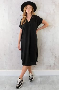 Palermo Pocket Jurk Zwart -Kleding Promotie Winkel Palermo Pocket Jurk Zwart 5 586x900 2