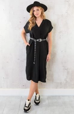 Palermo Pocket Jurk Zwart -Kleding Promotie Winkel Palermo Pocket Jurk Zwart 6 586x900 1