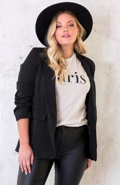 Limited Blazer Zwart 2.0 -Kleding Promotie Winkel Paris Top Oversized Taupe 1 1 586x900 1