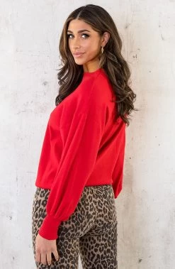 Pofmouwen Trui Rood 10 Pofmouwen Trui Rood -Kleding Promotie Winkel Pofmouwen Trui Rood 3 586x900 1