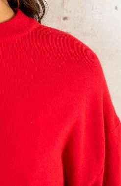 Pofmouwen Trui Rood 11 Pofmouwen Trui Rood -Kleding Promotie Winkel Pofmouwen Trui Rood 4 586x900 1