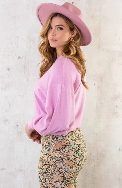 Pofmouwen Trui Roze -Kleding Promotie Winkel Pofmouwen Trui Roze 4 586x900 1