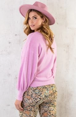Pofmouwen Trui Roze -Kleding Promotie Winkel Pofmouwen Trui Roze 5 586x900 1