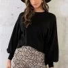 Pofmouwen Trui Zwart -Kleding Promotie Winkel Pofmouwen Trui Zwart 3 586x900 1